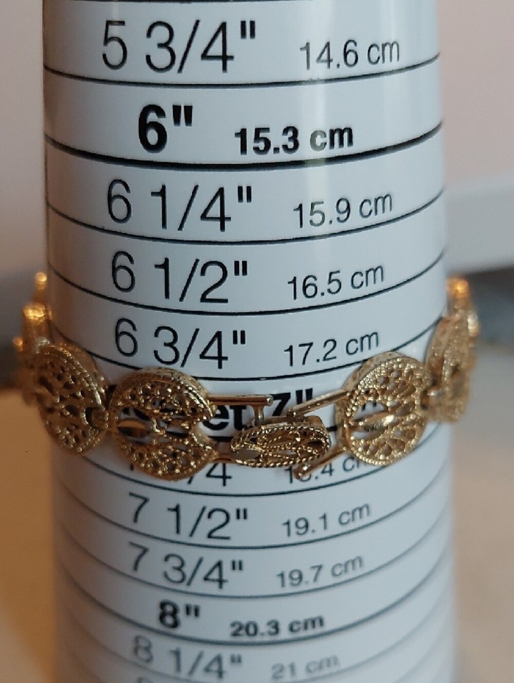 Diamond-cut Goldtone Dainty Filigree Link Bracelet And Station Necklace EUC - Picture 7 of 16